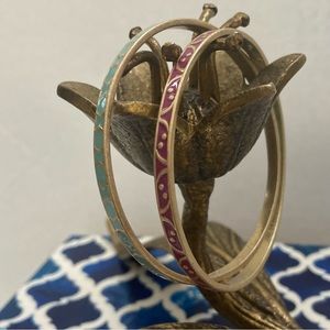 Silpada Enamel fashion Jewelry burgundy and mint green gold gilded bangles. Used